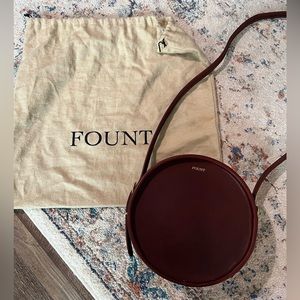 FOUNT Buffalo Leather Roundabout Bag with Leather Strap